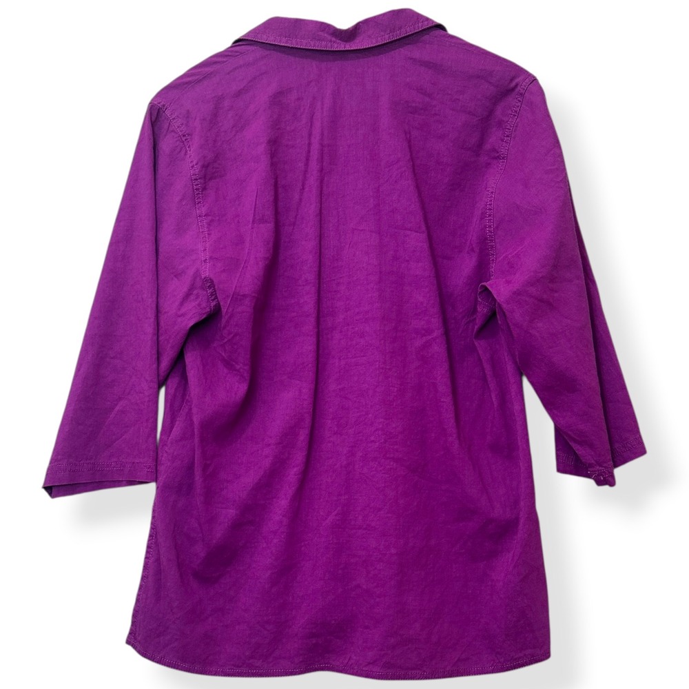 Eileen Fisher Tunic Linen Blend Purple Lagenlook Coastal Boho Minimalist Women S - Picture 3 of 8